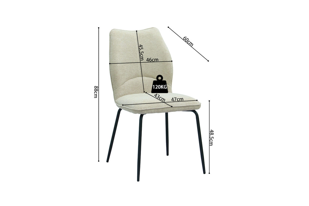 Stoel 'Lara' Fabric Ecru  RS