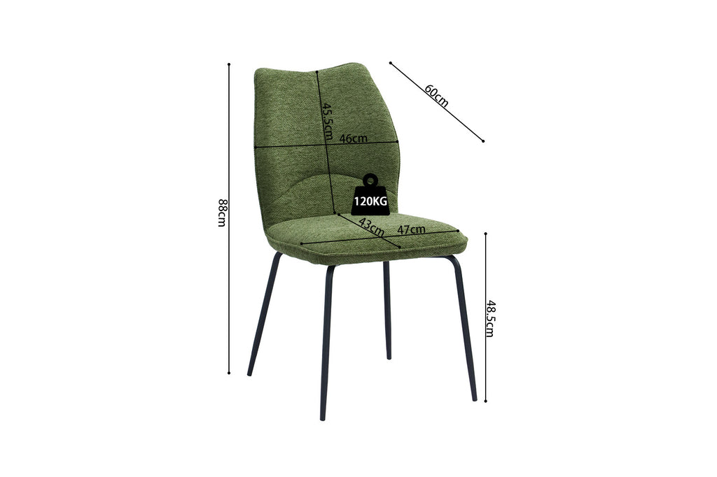 Stoel 'Lara' Fabric Green  RS