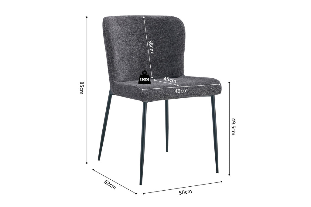 Stoel 'Lisa' Fabric Dark Grey RS