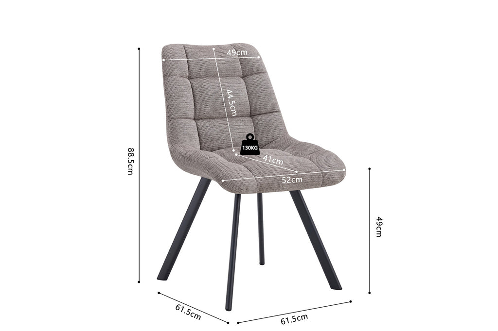 Stoel'Lizzy' Fabric Light Grey RS
