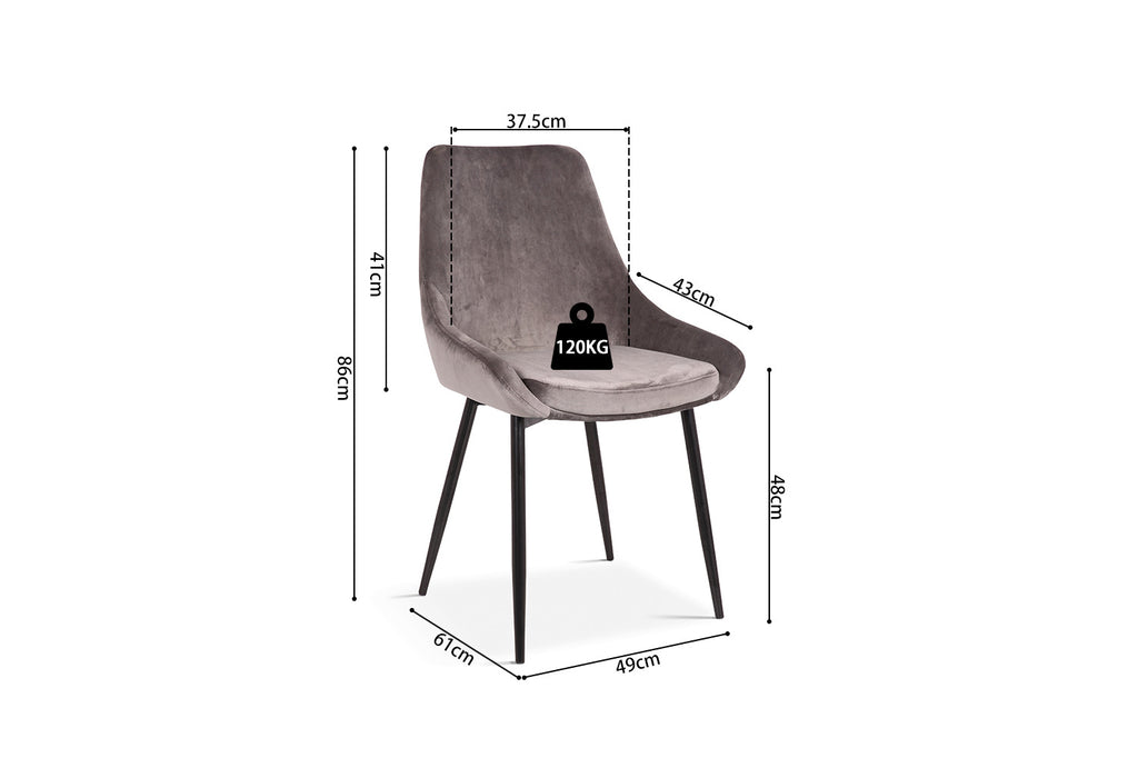 Stoel 'Mirano' Velvet Grey  RS