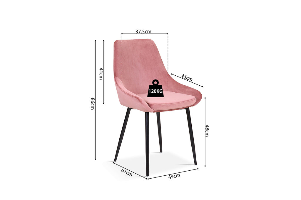 Stoel 'Mirano' Velvet Pink  RS
