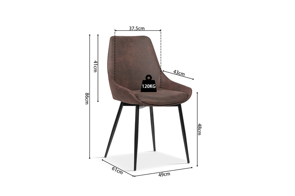 Stoel 'Mirano' Microfiber PU Brown RS