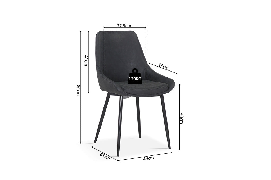 Stoel 'Mirano' PU Dark Grey  RS