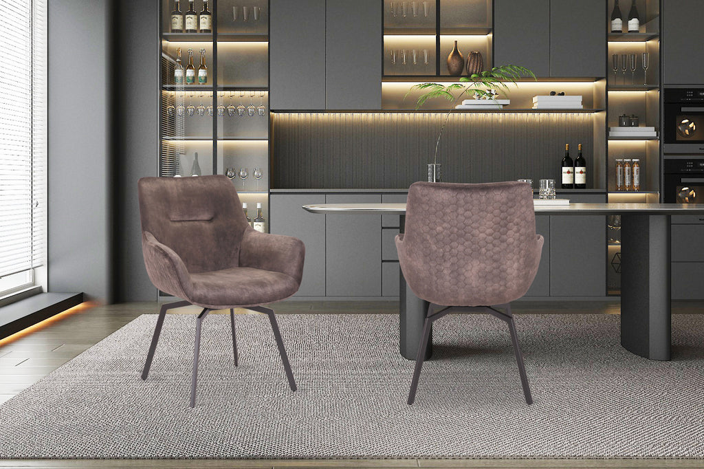 Stoel 'Modest' draaibaar fluweel taupe RS