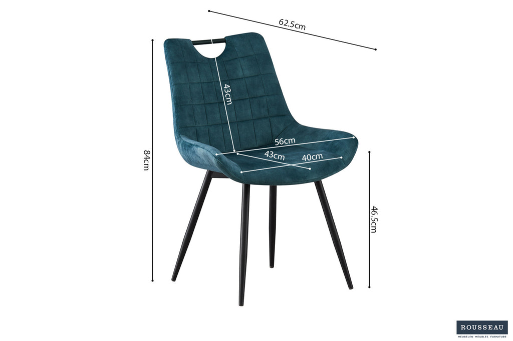 Stoel 'Nina' Velvet Petrol RS