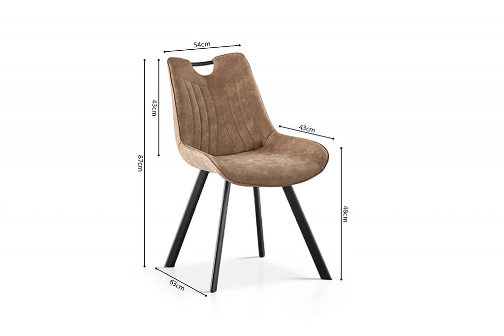 Stoel 'Pablo' Microfiber PU Dark Brown RS