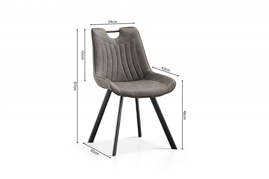 Stoel 'Pablo' Microfiber PU Dark Gray RS