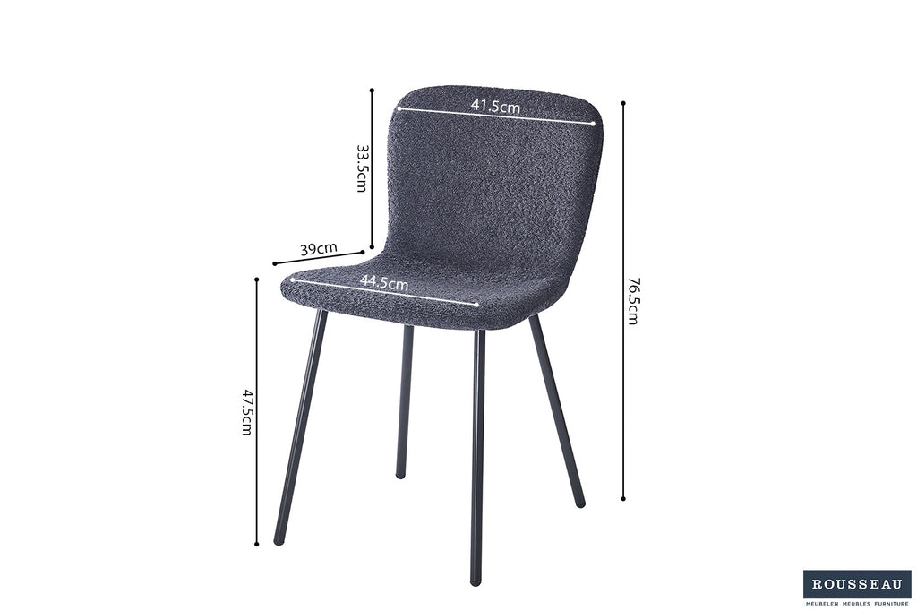 Stoel 'Susan' Bouclé Dark Grey RS