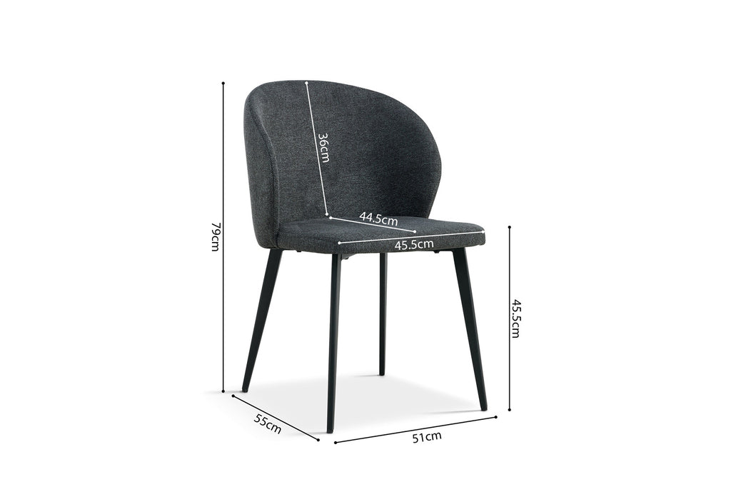 Stoel 'Toledo' Fabric Dark Grey  RS