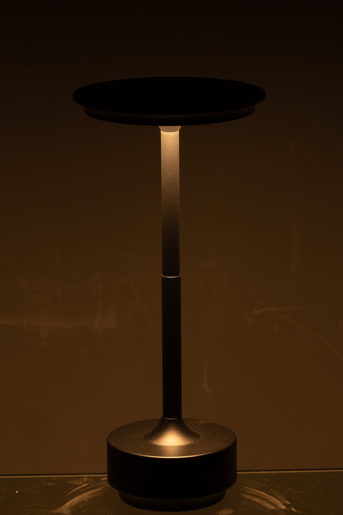 Lampe de table LED tactile en plastique noir - J-LINE