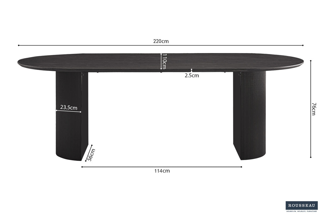 Tafel 'Lagos' 220 cm Ovaal Decor Donkerbruin RS