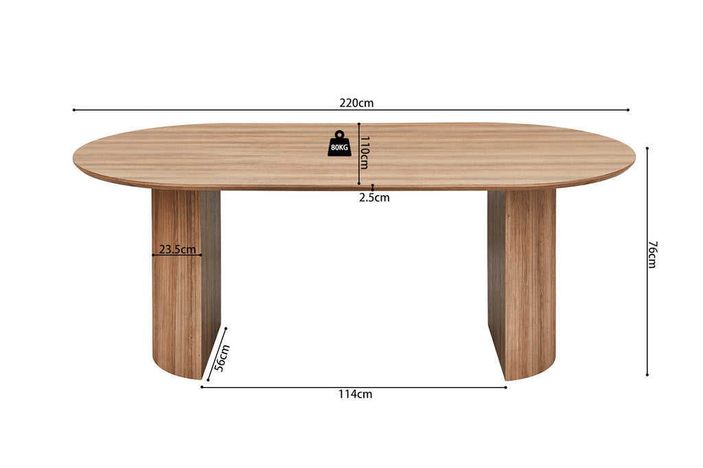 Tafel 'Lagos' 220 ovaal decor oude eik RS