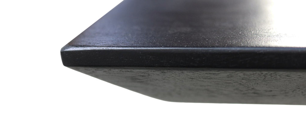 Tafelblad Zurich rechthoekig - 220x100x3,8 - Zwart - Zwitserse rand - Acaciahout - HSM