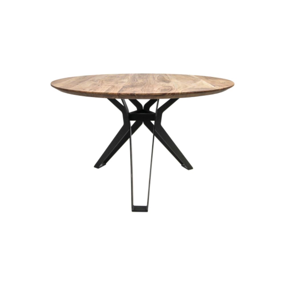 Tafelblad Zurich rond - ø120x3.8 - Naturel - Zwitserse rand - Acaciahout - HSM
