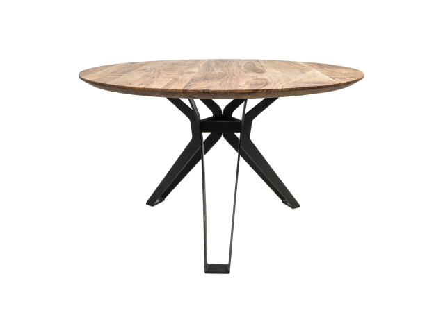 Tafelblad Zurich rond - ø80x3,8 - Naturel - Zwitserse rand - Acaciahout - HSM