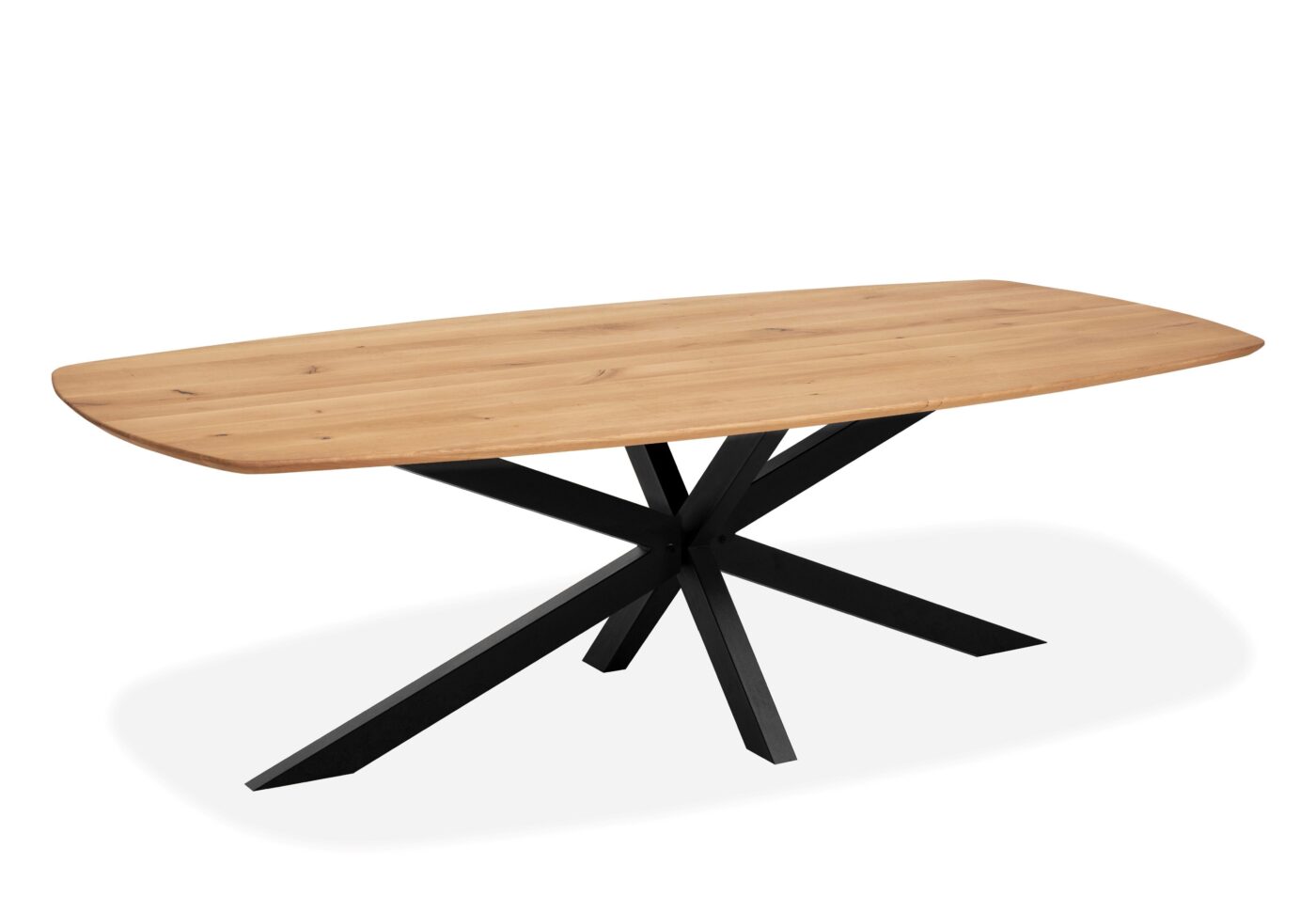 Eettafel Nottingham-1 massieve eik/zwart metalen poot - MX