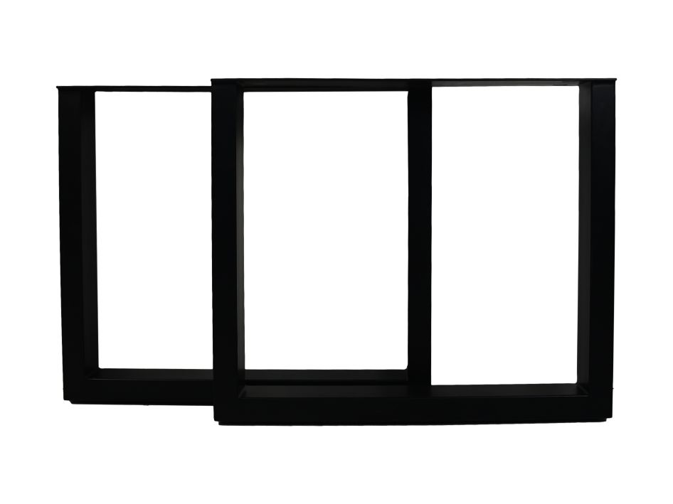 Tafelpoten U-model - set van 2 - 80x12.5x68 - Zwart - Gepoedercoat metaal