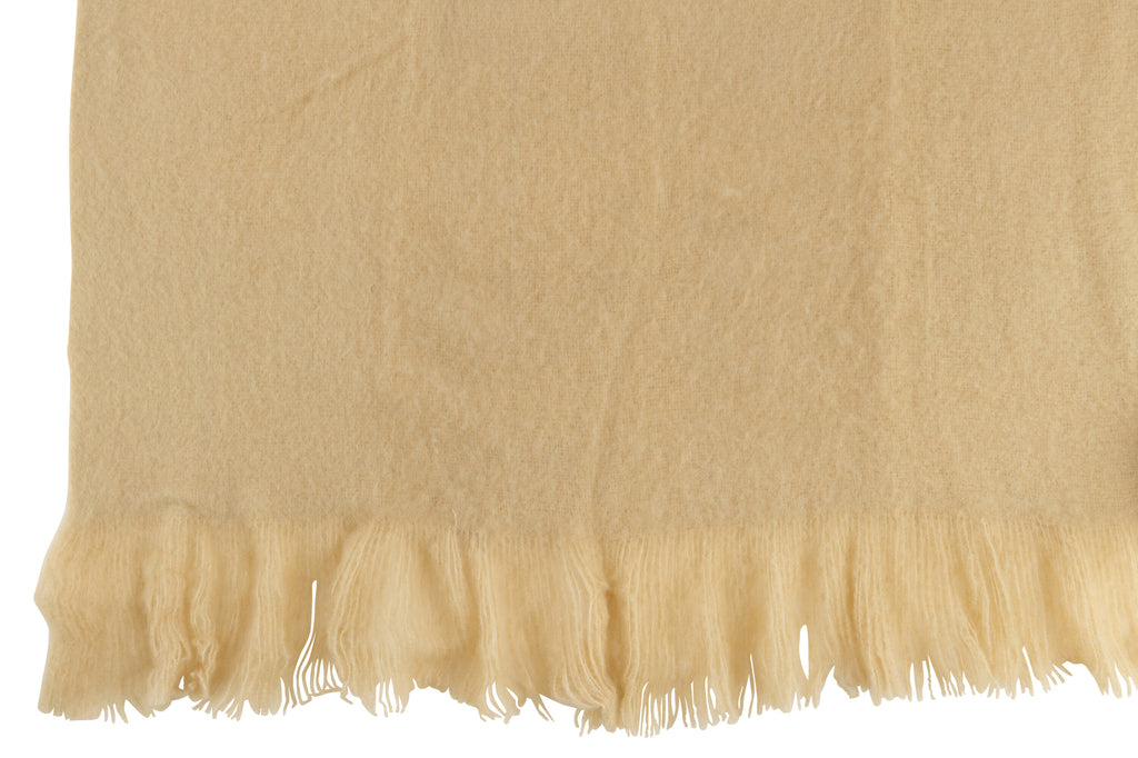 Plaid met franjes van polyester beige - J-LINE
