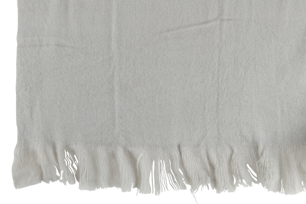 Plaid met franjes van polyester grijs - J-LINE