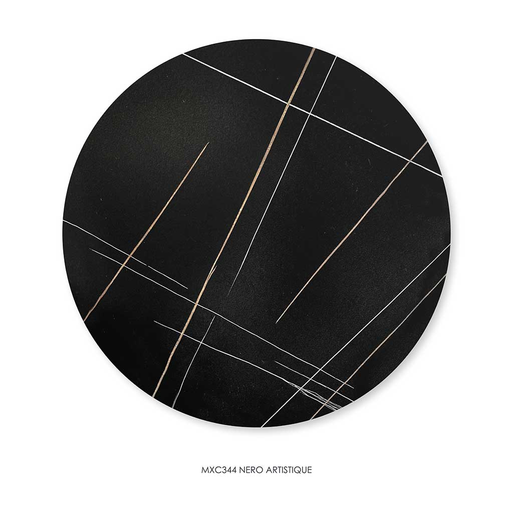 TAFELTOP GESINTERDE STEEN NERO ARTISTIQUE-135X135- MDL