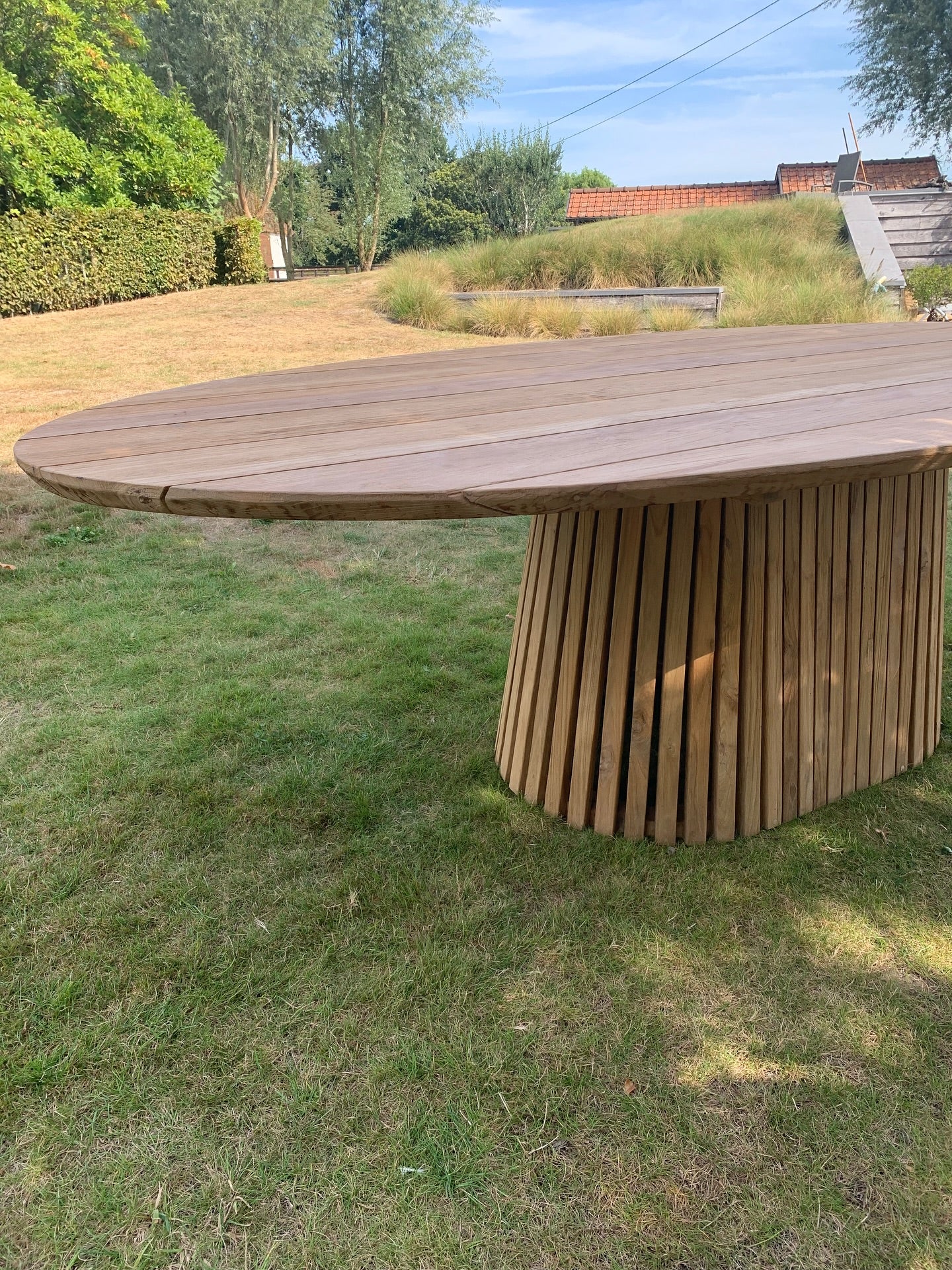 Outdoor tafel teak - handgemaakte poot - PROMOTIE!