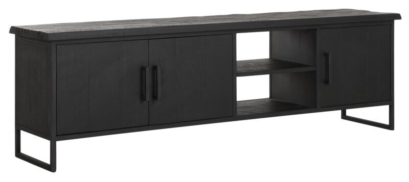 TV-kast Timeless DTP - 3 deuren, 2 open rekken zwart