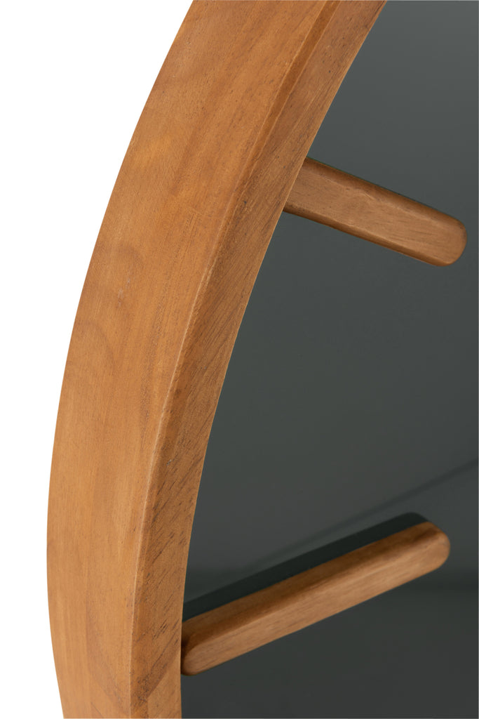 Wandklok hout/glas bruin/zwart M - J-LINE