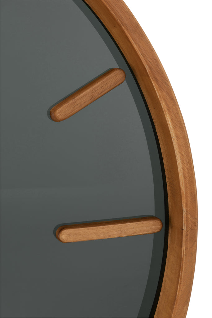 Wandklok hout/glas bruin/zwart M - J-LINE