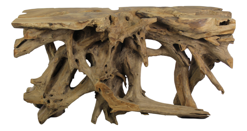 Wandtafel - 120x40x70 - Natuurlijk - Teakwortelhout - HSM