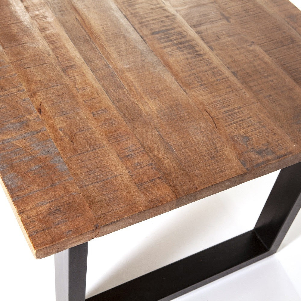 detail tafel industrieel mangohout