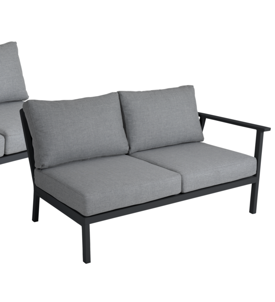 Loungeset Samvarro grijs aluminium - eindelement L of R - 2-zit