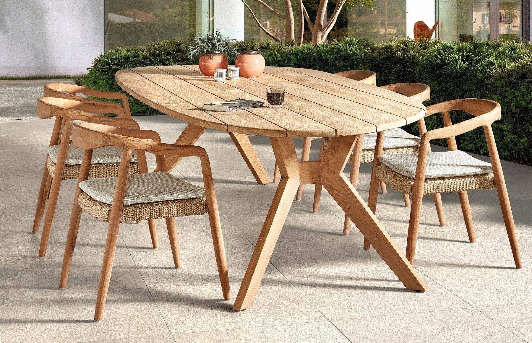 buitentafel Castor teakhout combinatie stoel Anais