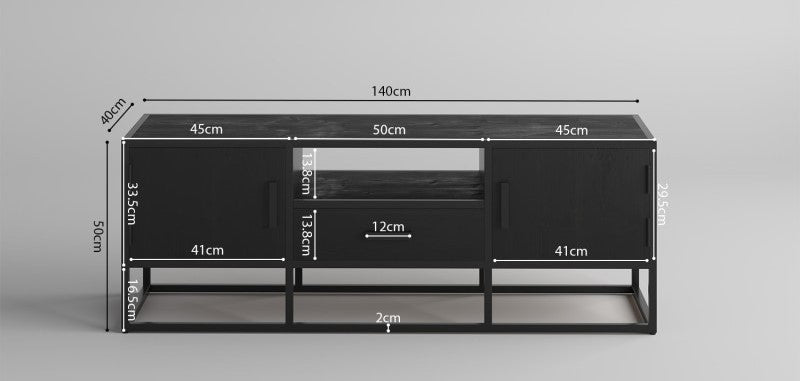 TV-meubel Madeira mangolia zwart 140