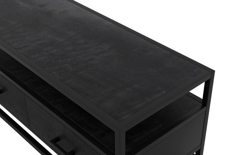 TV-meubel Madeira zwart 2 lades mangolia