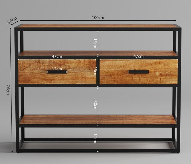 Wandtafel Madeira mangolia 2 lades en legger